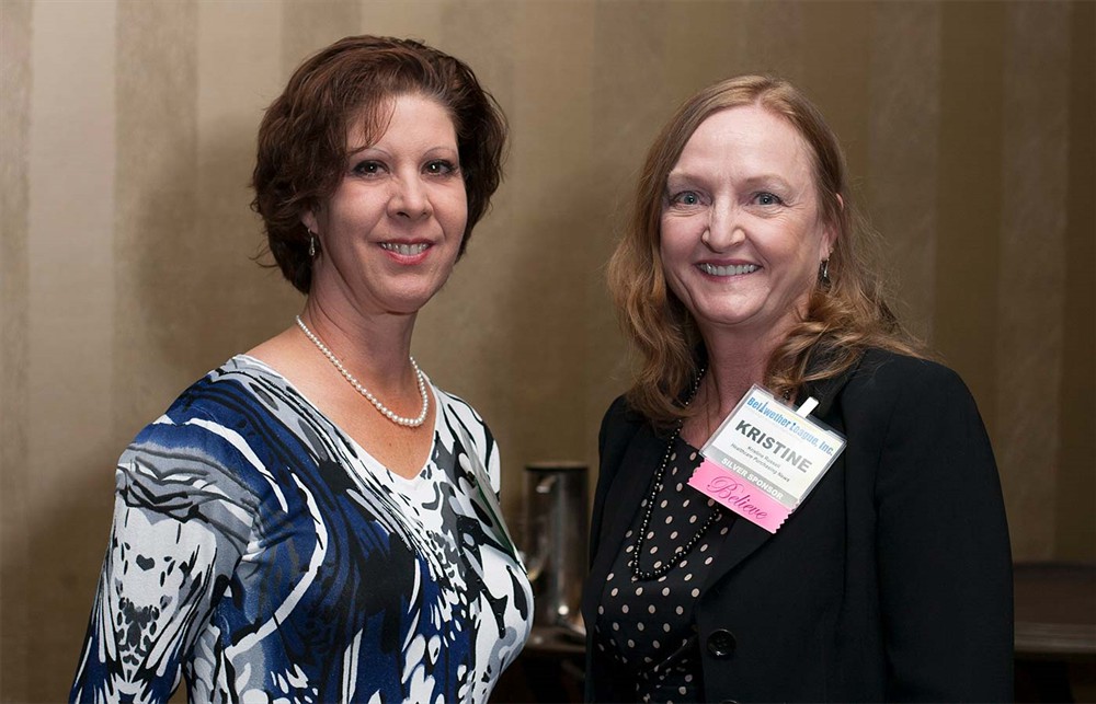 Intermountain Healthcare executive Peggy Lee (left) with Silver Sponsor Healthcare Purchasing News’ Kristine Russell (right).