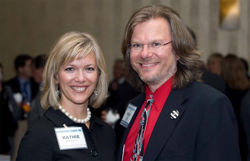 ROi’s Kathie Woehrman (left) with Bellwether League Inc. Co-Founder and Executive Director Rick Barlow.