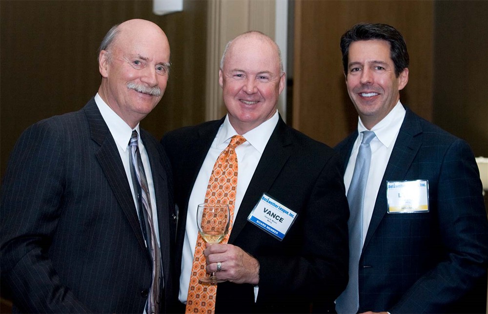 Dick Perrin (Bellwether League Inc. Founding Board Member 2007-2012) (left) with Bellwether League Inc. Board Member Vance Moore (center) and Bellwether Class of 2013’s Lynn Britton (right).