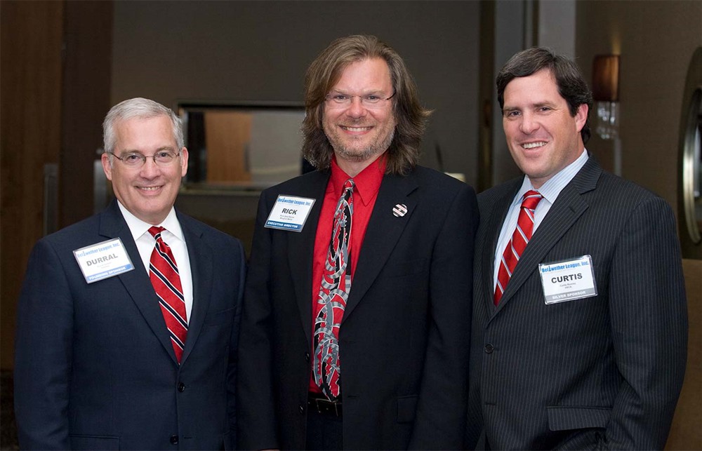Founding/Platinum Sponsor Premier’s Durral Gilbert (left), Rick Barlow (center) and Silver Sponsor HSCA’s Curtis Rooney (right).