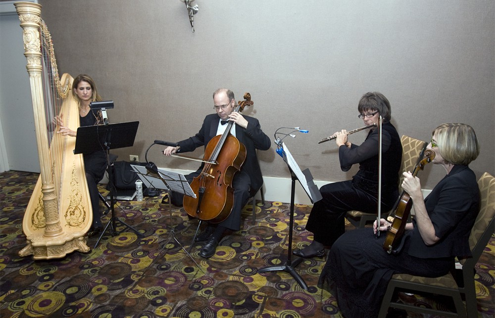 The string quartet entertains at the VIP reception