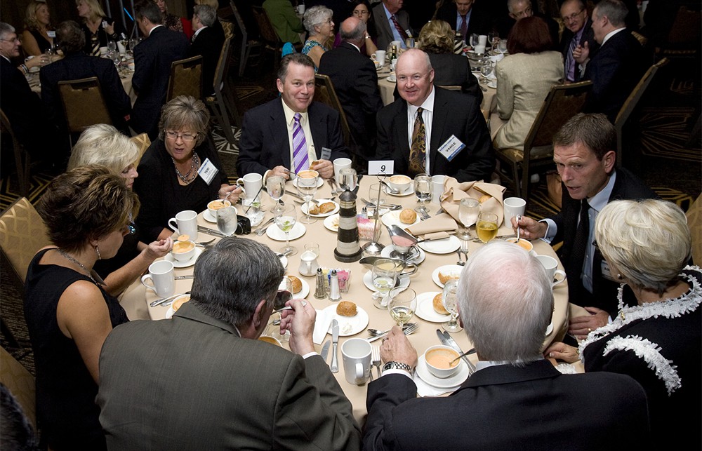Table 9 featured executives from SMI, Covidien, IMS, Health Care Solutions Bureau and Kimberly-Clark Health Care as SMI’s Dennis Orthman and Bellwether League’s Vance Moore mug for the camera