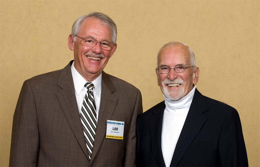 Bellwether Class of 2008 Inductee Lee C. Boergadine and Bellwether Class of 2009 Inductee Samuel G. Raudenbush