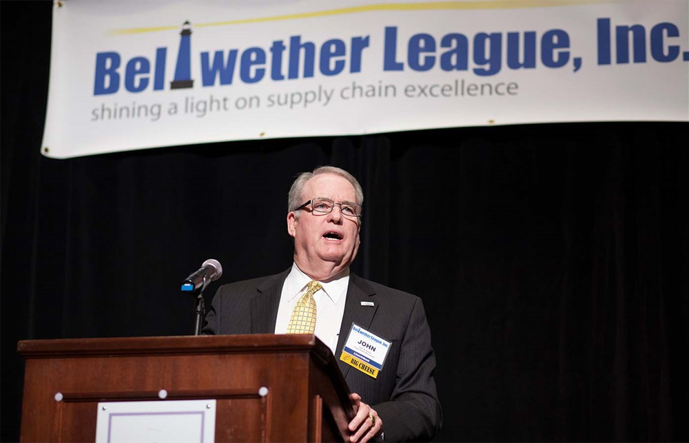 Bellwether League Inc. Chairman John Gaida greets attendees during his introduction.