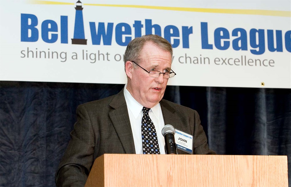 Bellwether League Inc. Secretary John B. Gaida introduces Founding, Gold, Silver and other sponsors in attendance.
