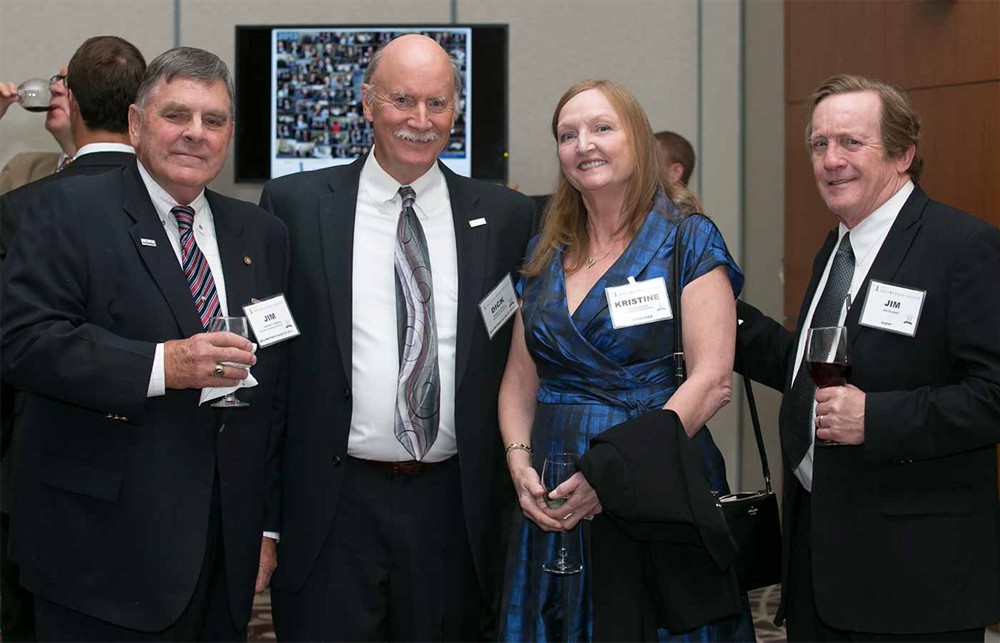Jim Dickow (Bellwether Class of 2013) and Dick Perrin (Bellwether Class of 2014) with Healthcare Purchasing News Publisher and Bellwether Class of 2017 Honoree Kristine Russell and husband Jim Russell.