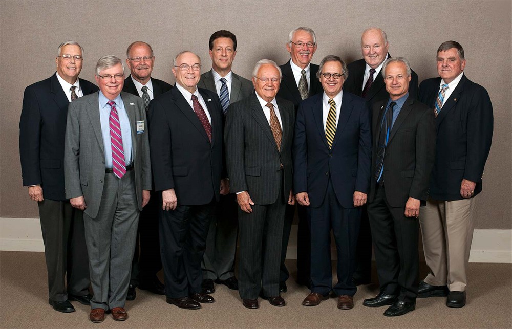 Bellwether Classes of 2008-2013: Back row (left to right): Derwood Dunbar (2011), Frank Kilzer (2010), Bill Donato (2013), Lee Boergadine (2008), Bob Simpson (2012) and Jim Dickow (2011). Front row (left to right): John Strong (2011), Michael Louviere (2010), Dan Dryan (2011), Ray Seigfried (2012) and Nick Gaich (2012).