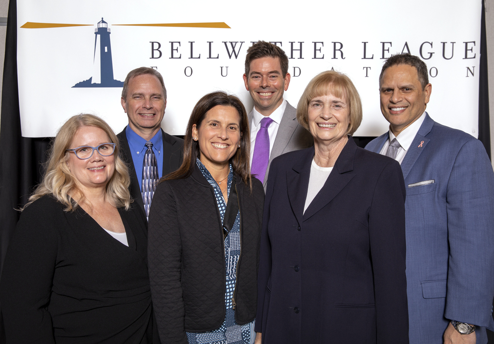 Team AdventHealth, BLF Bronze Sustaining Sponsor, for Celeste West: Front row (left to right): Amy Escoe, Jill Theisen and Celeste West, Bellwether Class of 2024. Back row (left to right) Steve Meekma, Derek Stewart and Ruben Colón.