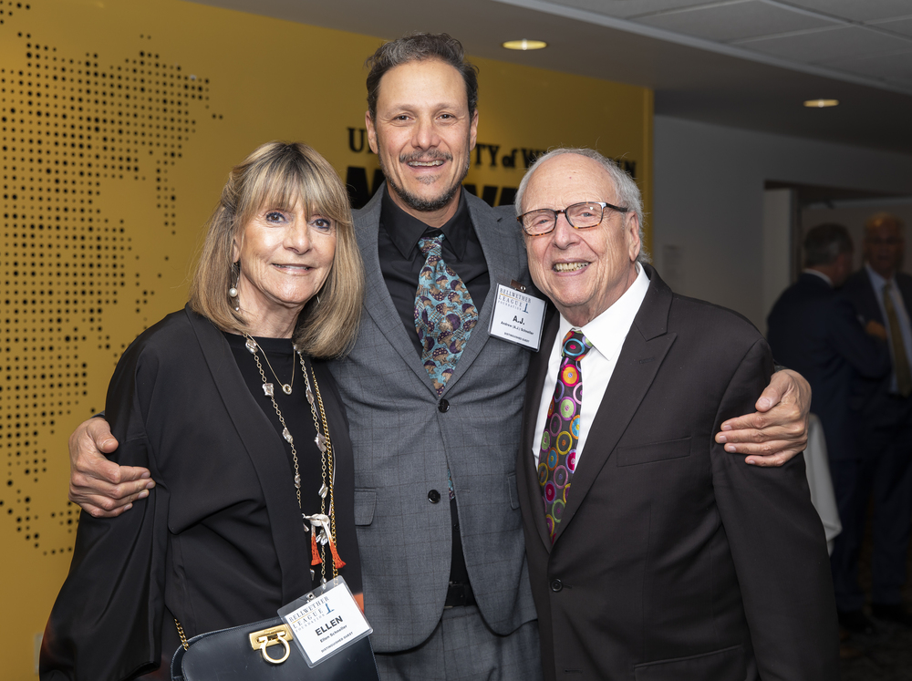 The Schneller Family - Ellen Schneller, Andrew 'A.J.' Schneller and Gene Schneller, Ph.D., Bellwether Class of 2024.