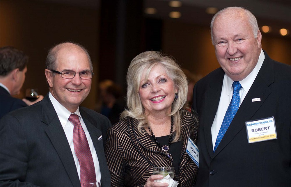 Founding Sponsor Halyard Health’s Keith Kuchta (Bellwether Class of 2014) and Susan Meyer (center) with LeeSar’s Bob Simpson (Bellwether Class of 2012).