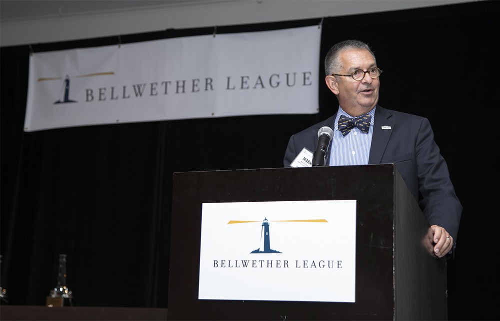 Bellwether League’s Mark Van Sumeren recognizes renowned epidemiologist and healthcare safety expert Janine Jagger, Ph.D. (Bellwether Class of 2018).