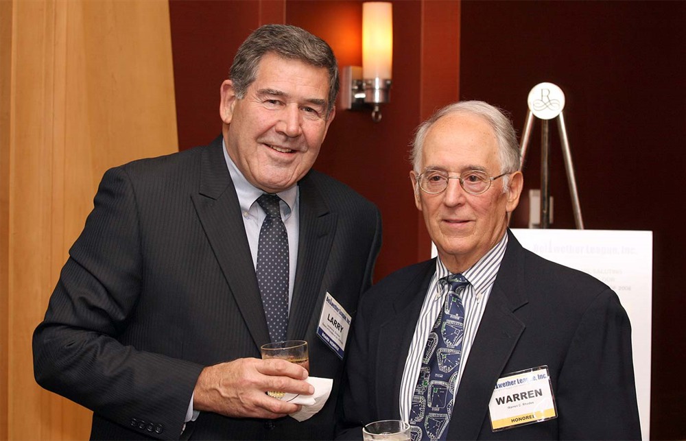 BLI Founding Board Member Laurence A. Dickson with Bellwether Class of 2009 Inductee Warren D. Rhodes