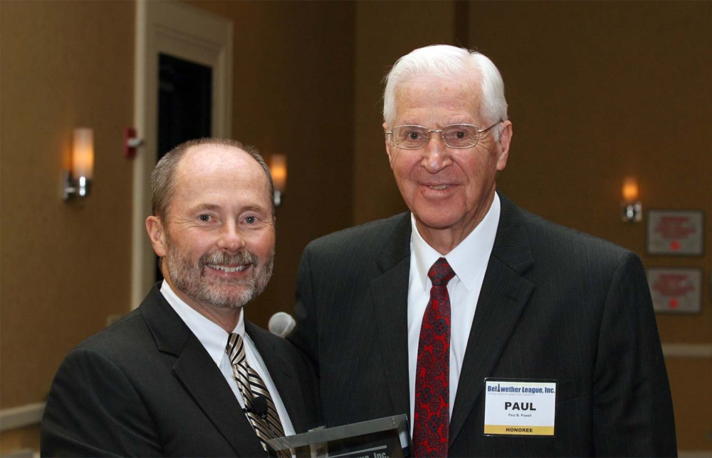 BLI Co-Founder and Chairman Jamie C. Kowalski with Bellwether Class of 2009 Inductee Paul B. Powell