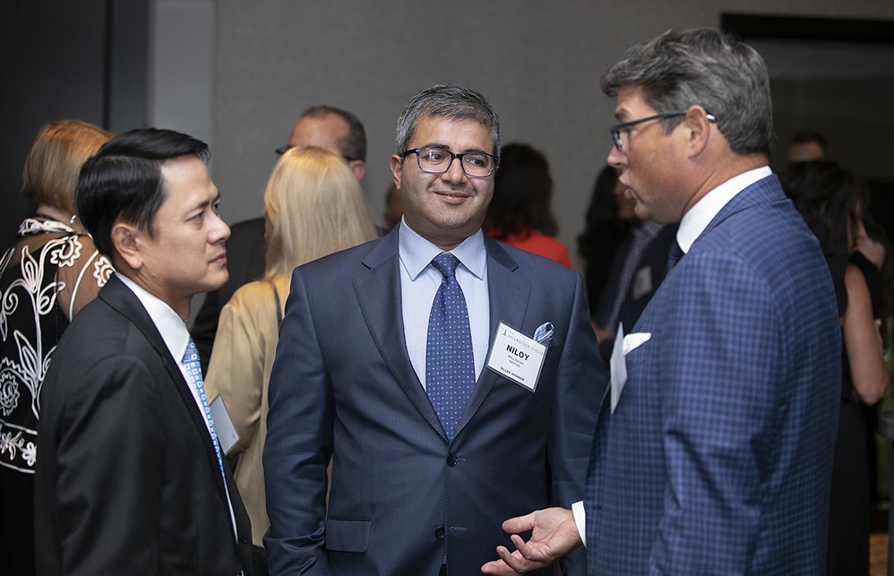Silver Sustaining Sponsor Omnicell’s trio (left to right): Nhat Ngo, Niloy Sanyal and Scott Seidelmann.
