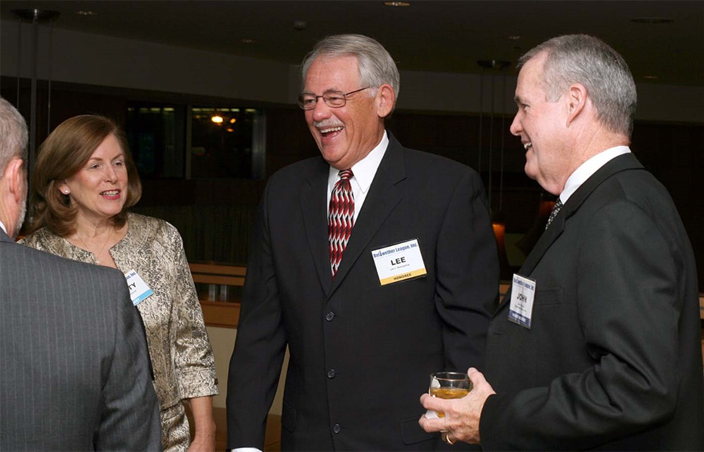 Honoree Lee C. Boergadine shares a laugh with the group